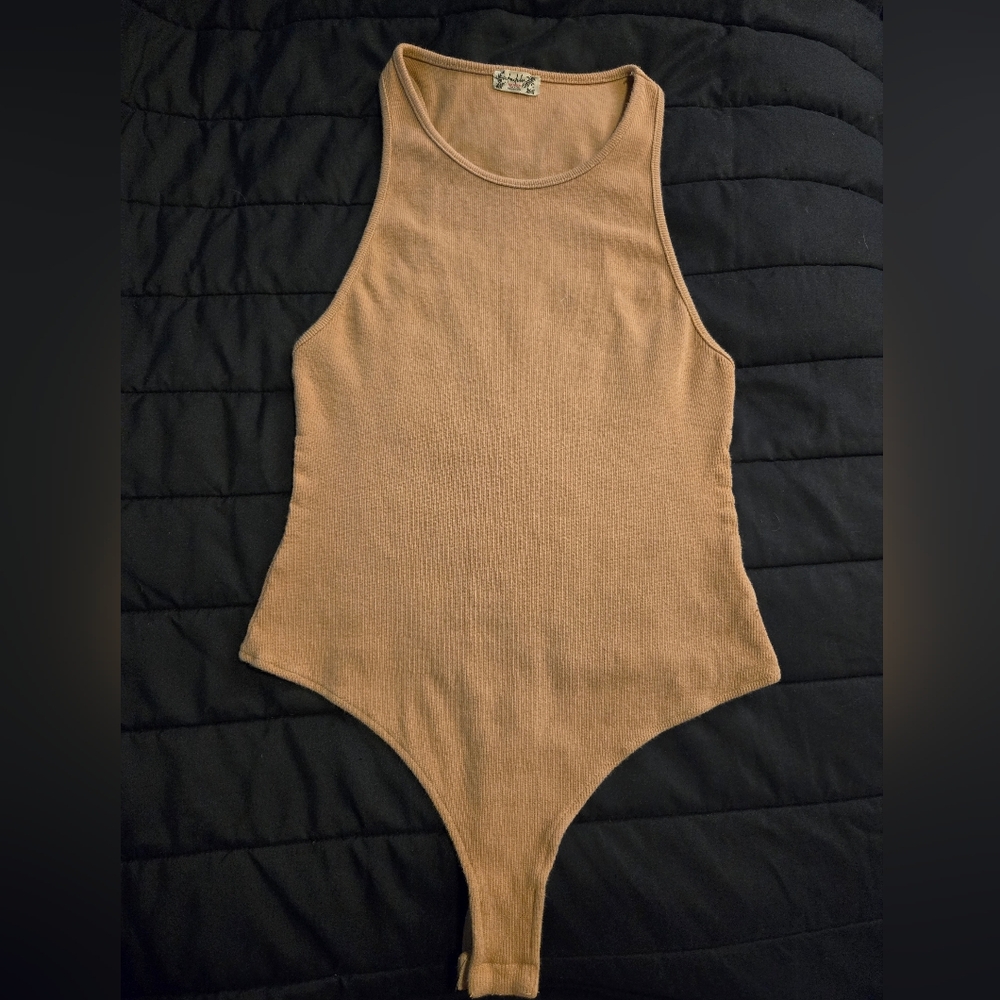 Intimately Free People Tan Ribbed Body Suit